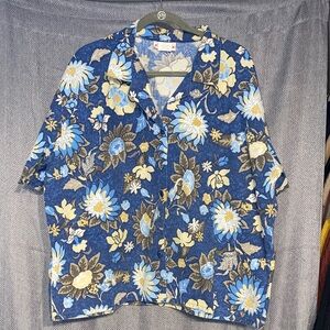 Floral Blue Men's Shirt